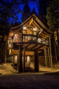 Snow Bear Chalets - Tamarack Treehouse At Night